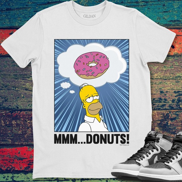 The Simpsons Homer Simpson MmmDonuts T-Shirt Unisex T-Shirt For Men Women - Picture 1 of 2